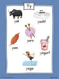 The frequency of letters at the beginnings of words is different again. Letter Y Word List With Illustrations Printable Poster Color Artofit