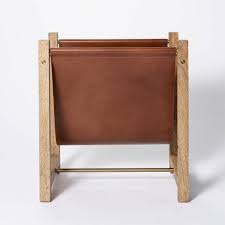 Maybe you would like to learn more about one of these? Wood And Leather Magazine Holder Natural Threshold Designed With Studio Mcgee Target