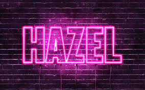 Descargar Fondos De Pantalla Hazel 4k Fondos De Pantalla Con Los Nombres Los Nombres Femeninos Hazel Nombre Purpura Luces De Neon El Texto Horizontal Imagen Con El Nombre Hazel Libre Imagenes Fondos