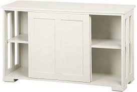 Yaheetech Vintage White Sliding Door Buffet Sideboard Stackable Cupboards With Adjustable She In 2020 Sideboard Storage White Kitchen Storage Sideboard Storage Cabinet