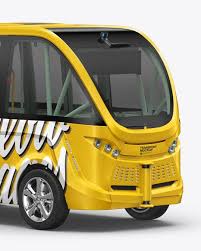 Minibus Mockup Right Half Side View In Vehicle Mockups On Yellow Images Object Mockups Mockup Free Psd Mockup Free Download Free Mockup