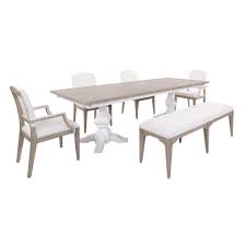 White Dining Room Table Set W 4 Chairs Bench Jerome S Casual Dining Room Furniture Dining Room Furniture Sets Dining Room Style