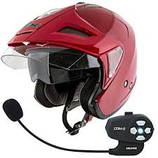Afx Fx 50 Red Dual Visor Open Face Motorcycle Helmet With