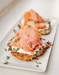 Potato Pancakes With Salmon And Creme Fraiche Recipe Potato Pancakes Food Latkes Recipes