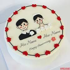 Funeral cake cremation services holiday baskets funeral planning funeral memorial mother and father in loving memory themed cakes. Happy Wedding Anniversary Cake With His Her Name Happy Anniversary Cakes Anniversary Cake Designs Anniversary Cake