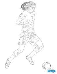 coloriage du joueur de foot edinson cavani a imprimer gratuitement ou colorier en ligne sur helloki football animaux mignons