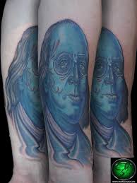 Of course, the ben franklin half is in homage to the large tattoo blueface has on the right side of his face. Day Of The Dead Benjamin Franklin Tattoo By Andre Cheko Tattoonow