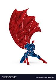 Strong woman superhero landing powerful action Vector Image