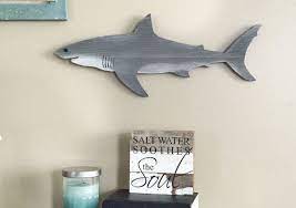 Wood Shark Sign Rustic Wooden Shark Reclaimed Wood Shark Great White Shark Fish Gifts For Boys Beach House Decor Or Beach Wall Decor In 2021 Wooden Shark Wood Wall Art Decor