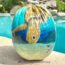Turtle Reef Coconut Painting By Jenn Payne Turtle Painting Coconut Shell Crafts Painting
