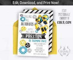 Autobots Birthday Invitation Editable Birthday Template Etsy In 2020 Transformer Birthday Birthday Invitations Transformers Birthday Parties