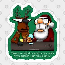 Funny christmas cartoons to lighten you up! Funny Christmas Holiday Reindeer Cartoon Funny Christmas Sticker Teepublic