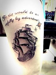 A dandelion flower with a quote: New Tattoo To Die Would Be An Awfully Big Adventure Literary Tattoos Shakespeare Quotes Tattoos New Tattoos