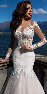 256 00 Fascinating Tulle Bateau Neckline See Through Bodice Mermaid Wedding Dress With Lace Appliques Beadings Prenses Gelinlikleri Tul Gelinlikler Elbise Dugun
