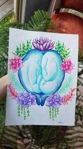Maybe you would like to learn more about one of these? Check Out This Item In My Etsy Shop Https Www Etsy Com Listing 737794549 Birthing Art Twin Baby Twin Baby Artwork Birth Art Baby Artwork Doula Art