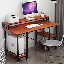 Tribesigns Computer Desk With Storage Shelves 55 Large Modern Office Desk Computer Table Studying Writing Desk Workstation With Printer Monitor Shelf For Home Printer Shelf Computer Table Modern Office Desk