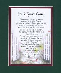 Happy Birthday Poem For Cousin For A Special Cousin Cousin Gifts Cousin Birthday Quotes Happy Birthday Cousin