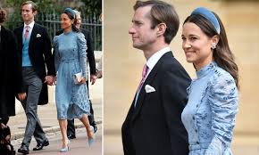 It is not, of course, an actual royal wedding, but until prince harry answers the call of an impatient nation, it will have to do. Pippa Middleton Dons Stunning Sky Blue Dress For Royal Wedding Daily Mail Online