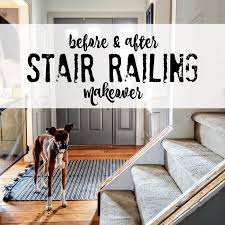 The stair banister can be decorated with. Diy Stair Railing Makeover The Painted Home By Denise Sabia