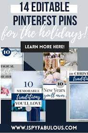 14 Christmas Pinterest Pin Templates Editable In Canva For Etsy In 2020 Pin Template Pinterest Templates Instagram Post Template