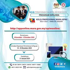 Syarat kemasukan kolej vokasional yang ditetapkan oleh kementerian pendidikan malaysia ini perlu diikuti untuk mendapatkan kelayakan dan tawaran terdapat dua (2) aliran yang layak untuk melanjutkan pelajaran ke kolej vokasional (dan juga sm teknik) iaitu murid lepasan pbs: Permohonan Kemasukan Ke Program Diploma Kolej Profesional Mara Kpm