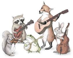 Bluegrass Animal Band Art Print Bluegrass Art Animal Art Music Art Cute Animal Print Woodland Critter Band Nursery Art Musical In 2021 Art Animal Art Art Prints