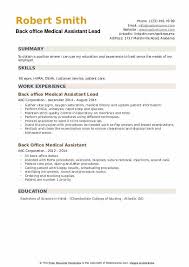 back office medical assistant resume
