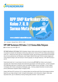 Silabus bahasa indonesia kelas 3 2. Pdf Rpp Smp Kurikulum 2013 Kelas 7 8 9 Semua Mata Pelajaran Administrasi Guru Mg4 Academia Edu