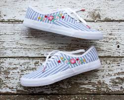 Cotton petites are single strand, which makes it fast and easy to stitch instead of untangling and counting pieces. Diy Floral Embroidered Shoes