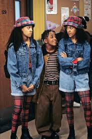 Celebrity Black 90s Theme Party Sister Sister Double Denim 90s Fashion Black 90s Fashion Fashion 90s Fashion