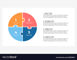 Pie Chart Presentation Template With 4 Steps