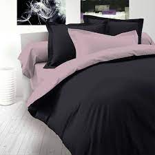 Comparez les prix, trouvez des promotions et profitez de la livraison gratuite sur certaines références. Noir Rose Cendre Satin De Coton Parure De Lit Housse De Couette Reversible Et Taies D Oreiller Soulbedroom Eurl