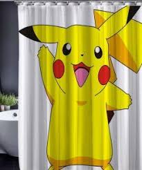 Pikachu Squirtle Pokemon Psyduck Shower Curtain At Shower Curtain Curtains Personalized Shower Curtain