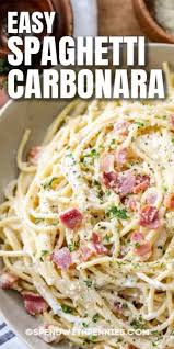This Spaghetti Carbonara Recipe Is So Rich And Decadent Yet So Incredibly Easy To Make In 2020 Italian Pasta Recipes Easy Pasta Recipes Easy Carbonara Recipe