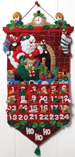 Amazon Com Bucilla Must Be Santa Advent Calendar Felt Applique Kit 13 X25 Advent Calendar Kit Felt Advent Calendar Christmas Advent Calendar