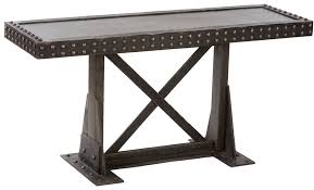 Check Out Our Industrial Tables At Mix Furniture Industrial Iron Studded Console Table Architectural Fr Metal Console Table Iron Console Table Console Table