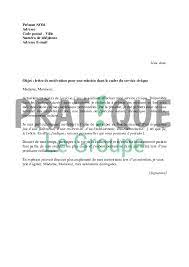 Chef de mission monsieur, je viens par la prsente lettre soumettre ma candidature pour un poste publi dans ce travail qui a ncessit plusieurs sjours dans le camp de langui a atteint les rsultats escompts grce la facilitation de la croix rouge camerounaise. Lettre De Motivation Dans Le Cadre Du Service Civique Pratique Fr