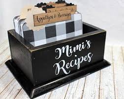 Recipe Cards 5x7 Etsy Handmade Recipe Cards Recipe Box Wooden Handmade Recipe Box