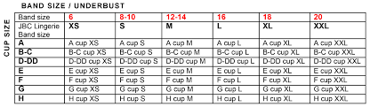 Sizing Jbc Lingerie
