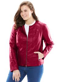 Faux Leather Jacket Women S Plus Size Clothing Faux Leather Jacket Women Leather Jacket Style Leather Jackets Women