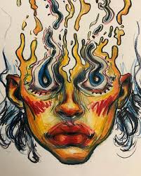 Malena On Instagram Detached Coloured Pencils On Paper 30cmx40cm This Gal Has Been Getting A Lot Of Love Recently A Trash Art Psychedelic Art Detail Art