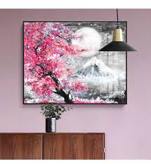 The original is on canvas, matted prints are available in standard sizes. Oriental Culture Japanese Cherry Blossoms Canvas Painting Vintage Japanese Wall Art Mural Home Decor Wall Poster For Living Room Bedroom No Frame Wish