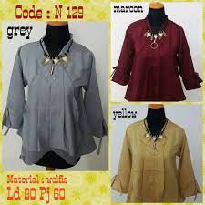 Blouse lengan pendek dan blouse tanpa lengan yang menggunakan bahan berkualitas tinggi yaitu draitex yang memiliki karakteristik rongga agak besar. Jual Atasan Wanita Terkini Blouse Wanita Terkini Baju Wanita Murah Jakarta Pusat Ranum Shop1 Tokopedia