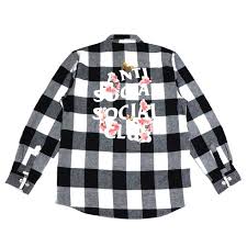 Same Day Shipment Possible Anti Social Social Club Antisocial Social Club Kkoch White Flannel Shirt White Banian White White White Checked