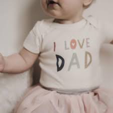 Organic Baby Onesie I Love Dad 100 Soft Cotton Finn Emma
