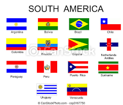 Tudo America Bandeiras Paises Sul Lista Canstock