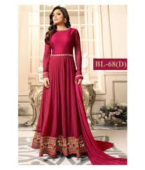 Looking to buy anarkali online? Pink With Floral Embroidery Anarkali Suit Free Size Casual Party Wear Buy Pink With Floral Embroidery Anarkali Suit Free Size Casual Party Wear Online At Low Price Snapdeal