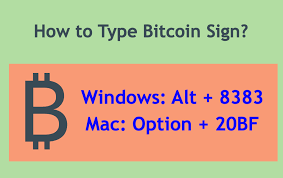 Bitcoin sign on various operating systems. How To Type Bitcoin Sign Webnots