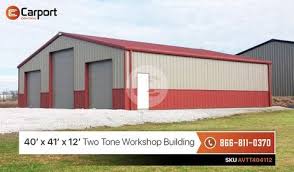 Our garage shed kits are designed to accommodate one car, with additional space for you to customize to meet your specific needs. 40x40 Prefab Garage Commercial Garage Building Metal Building Homes Prefab Garages Metal Buildings