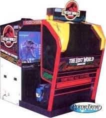 The first jurassic theme park show the animals and dinosaurs are a simulator of the real ones; Lost World Jurassic Park Theater Primetime Amusements Video Arcade Games Arcade Machines For Sale And Rental Arcade Arcade Games Arcade Machine